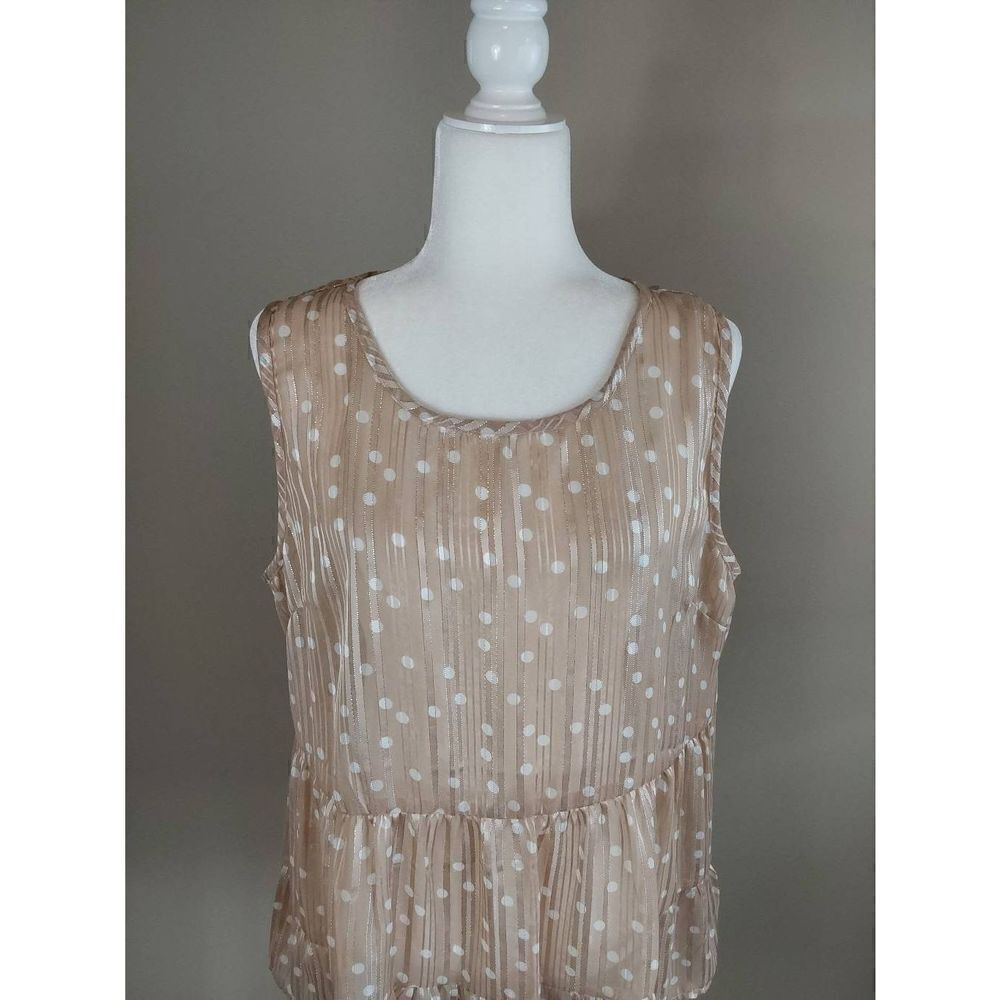 Cassee's Tank Size 2X  New with tag Brown with lurex threads - Picture 3 of 11